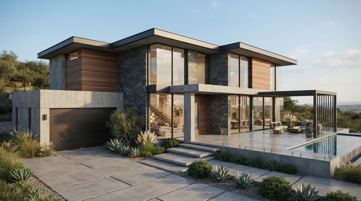 Hillside residence — site and context view