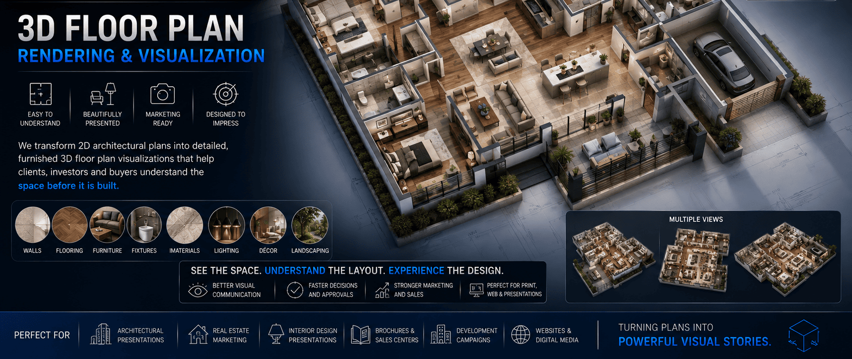 3D FLOOR PLAN RENDERING & VISUALIZATION