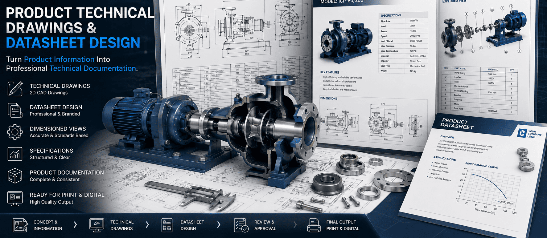 PRODUCT TECHNICAL DRAWINGS & DATASHEET DESIGN